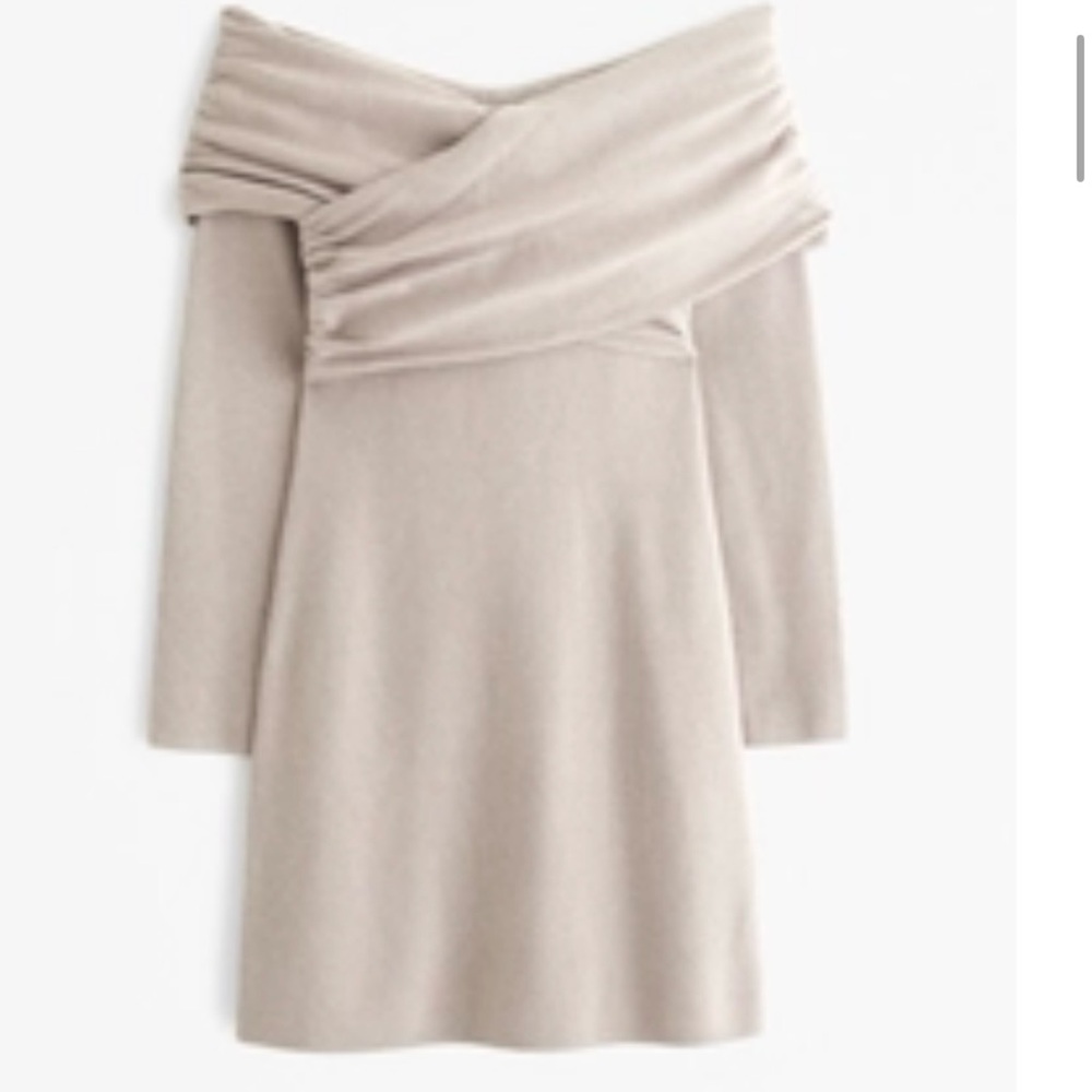 Abercrombie & Fitch Long Sleeve Cream Dress